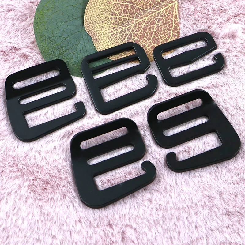 

5/10Pcs 20-38mm Black Metal G Hook Buckle Webbing Strap Tri Glide Slider Backpack Bag Adjust Clasp Tactical Outdoor Gear Kit
