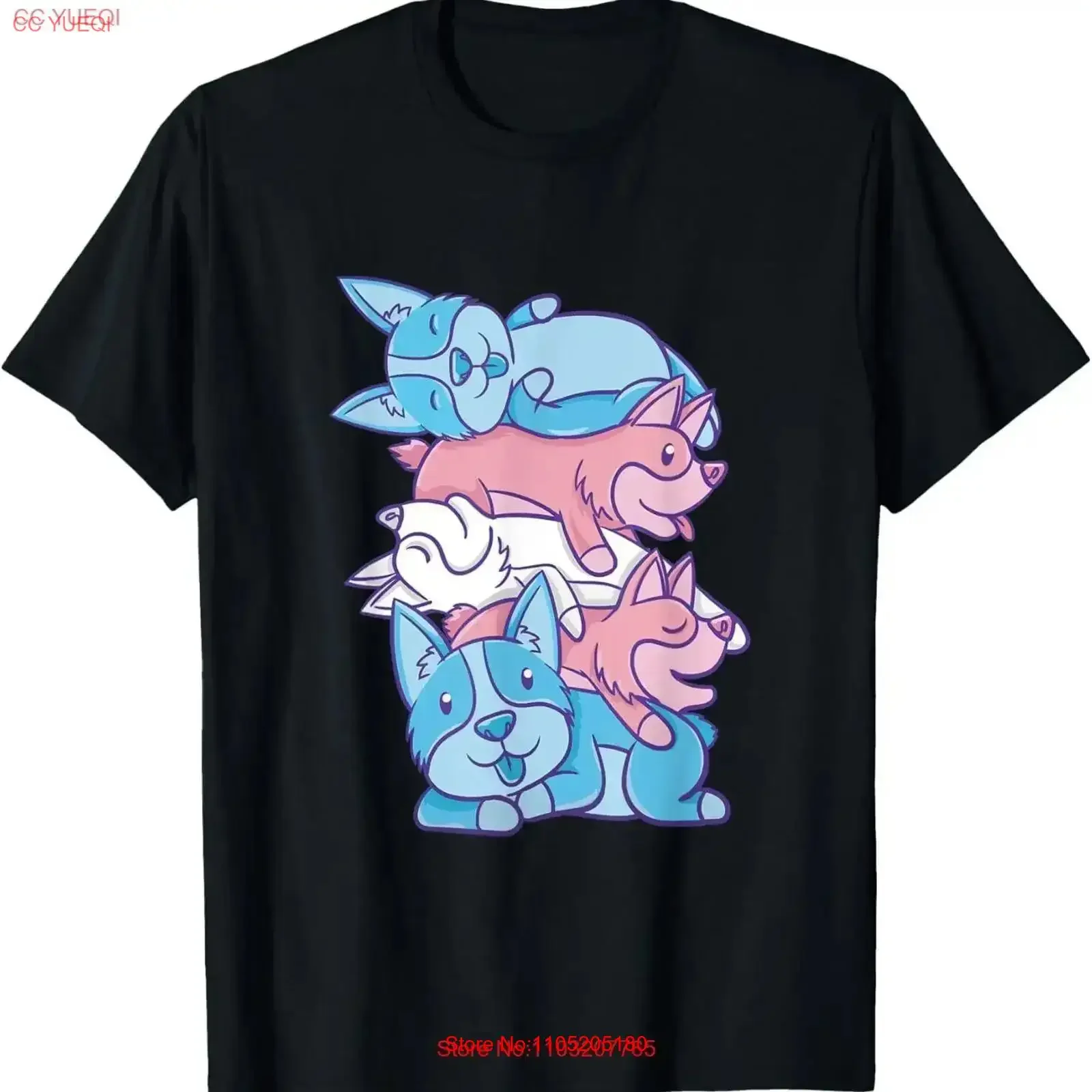 

Corgi Dog Pile Trans Pride Transgender Day Of Visibility T Shirt vintage Washed Stretched Casual designer clothes vintage