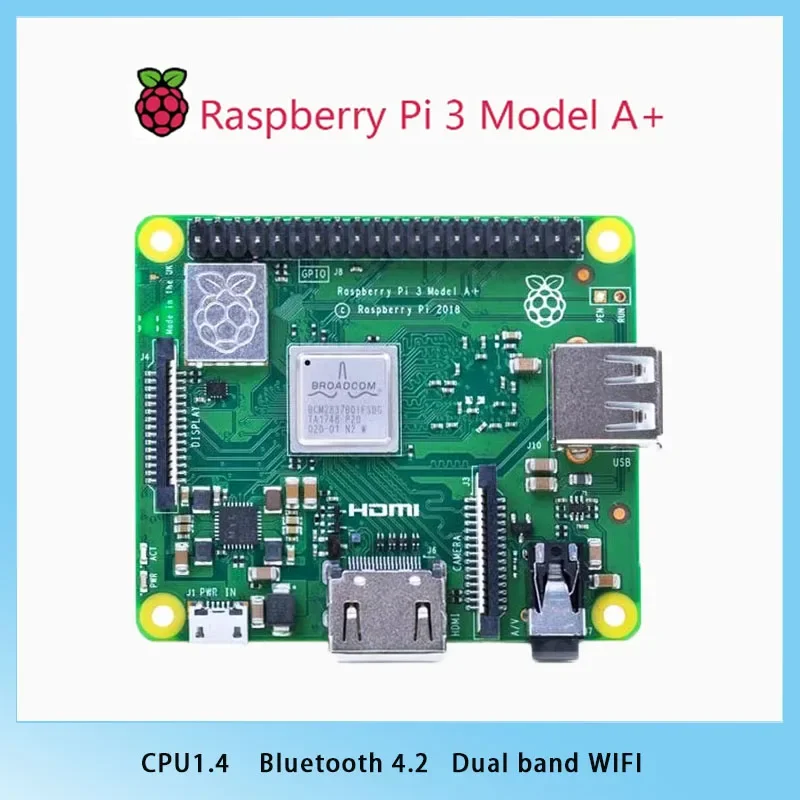 

Raspberry Pi 3 Model A with 2.4G & 5G WiFi 4.2 Bluetooth 4 core 1.4G CPU Official original motherboard development board