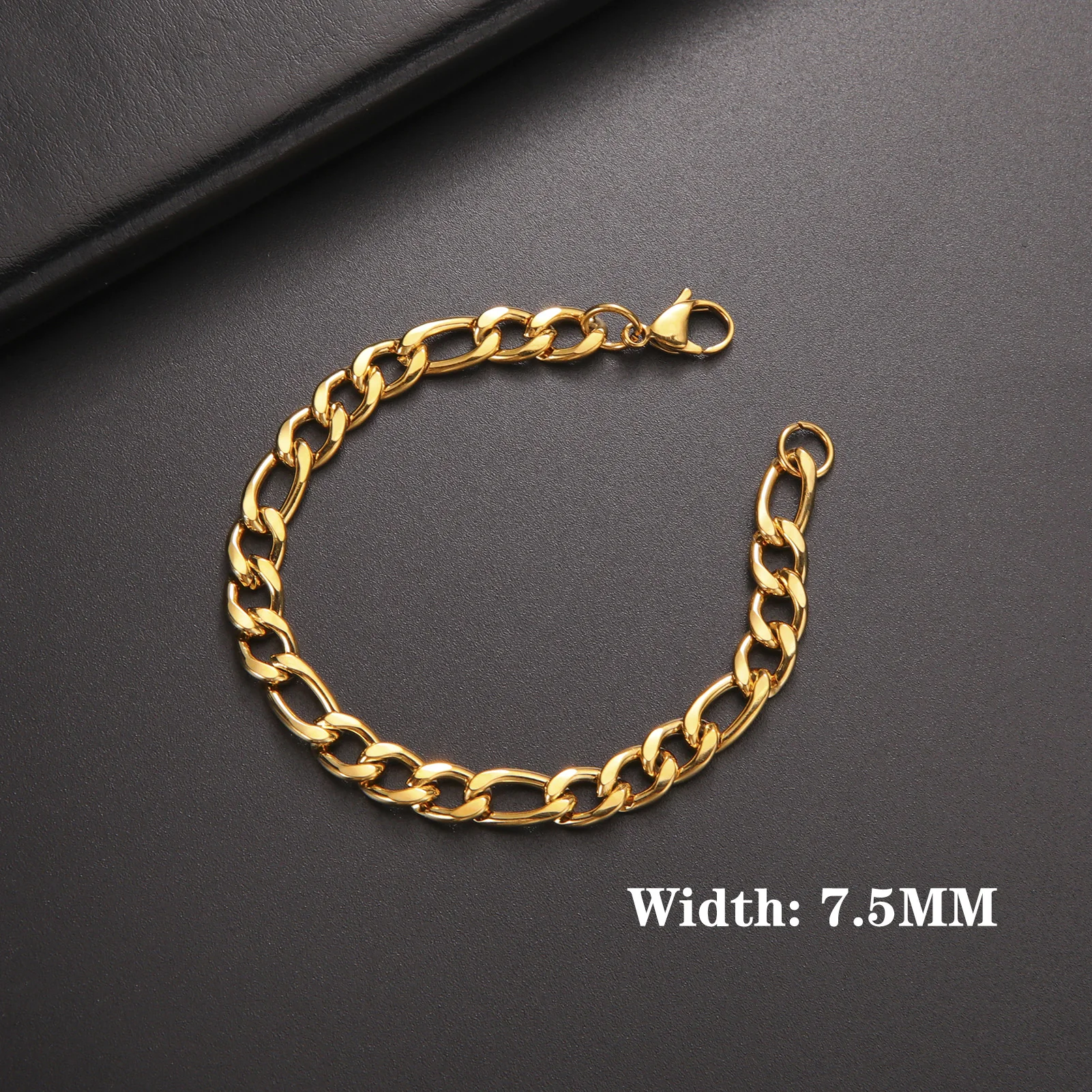 Lucktune Figaro-Kettenarmband für Männer und Frauen, Edelstahl, Breite 3–10 mm, Armbänder, Punk-Schmuck, Paar-Geschenk, Pulsera Hombre, Neu – Detail 25