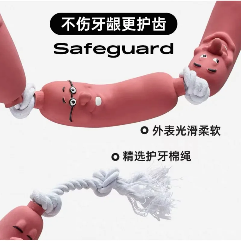 

Dog Sausage Toy Funny Rope Tug-of-War Durable Chew Exercise Self-Entertainment Pet Toy