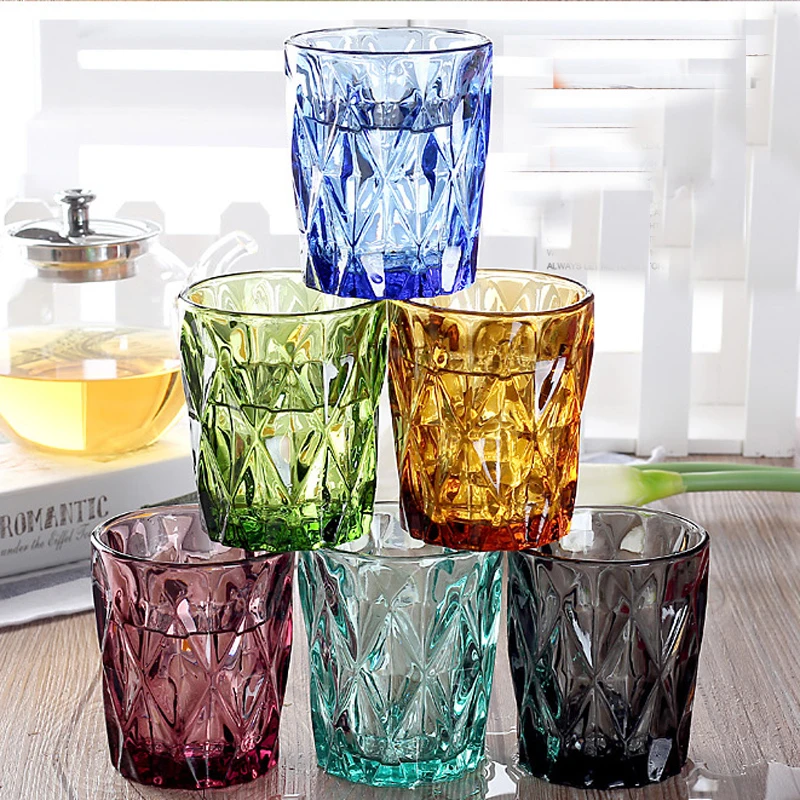 Water Glass for Juice Beer Tea Milk Wine Drinking Drinkware sets 4 pcs 240 ml for Cold Drink Glasses Family and Friends Party