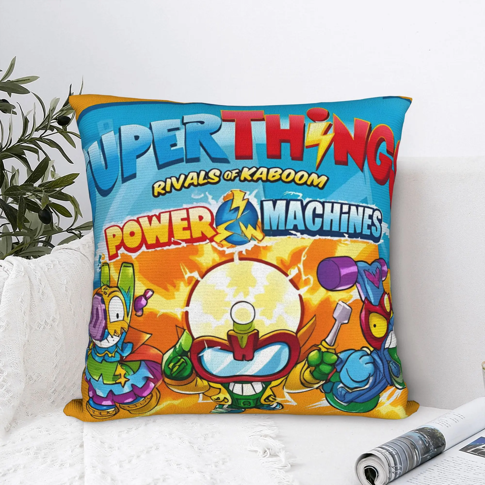 SuperThings Cartoon Pillowcase Cushion Cover Decorations  Kazoom Power Kindergarten Throw Pillow Case Cover Seat Square 40*40cm