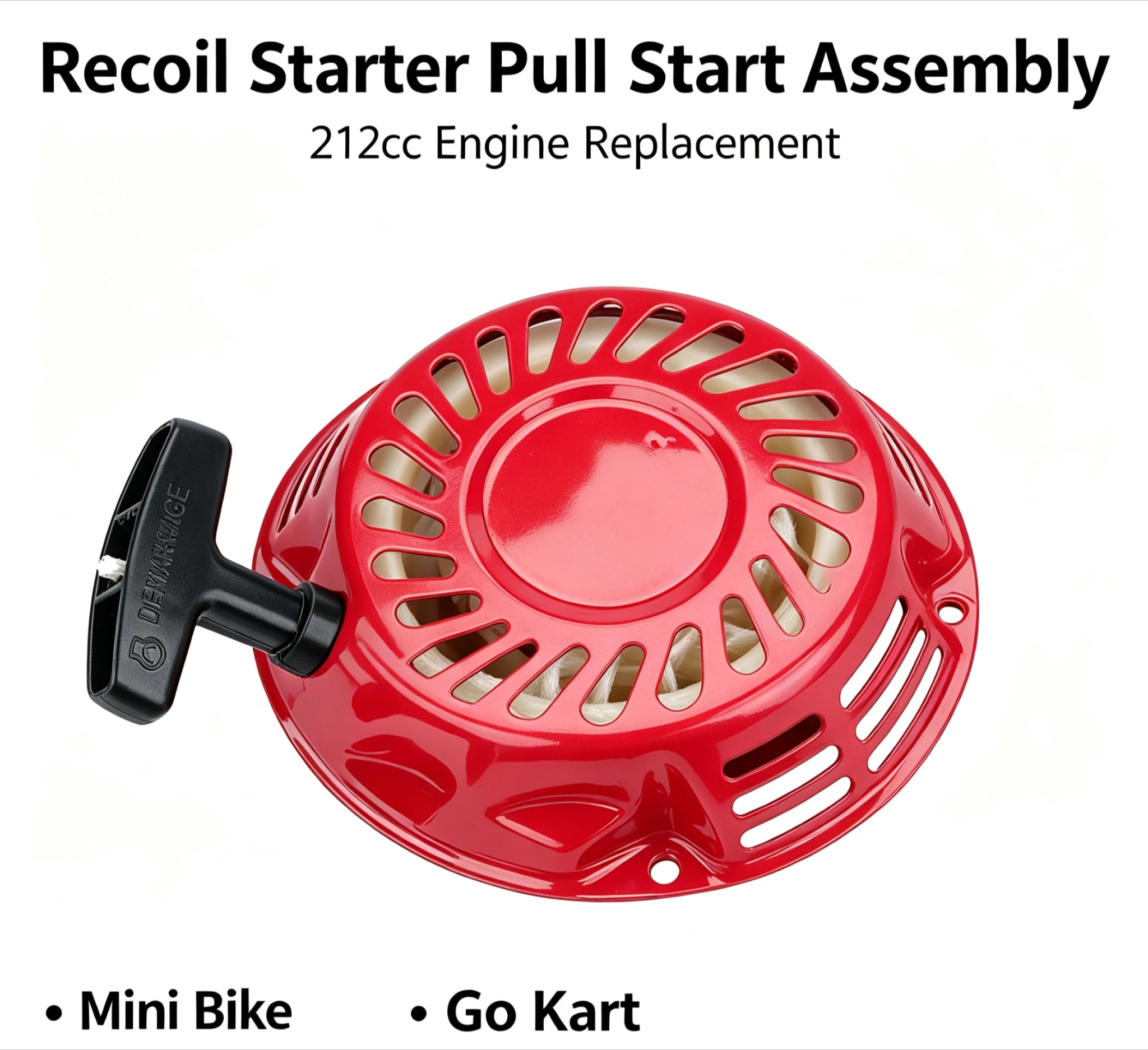 1PCS Predator 212cc Pull Cord Recoil Starter No Brand No OEM Part Number For 3500 4000 Watt Champion Generator Replacement