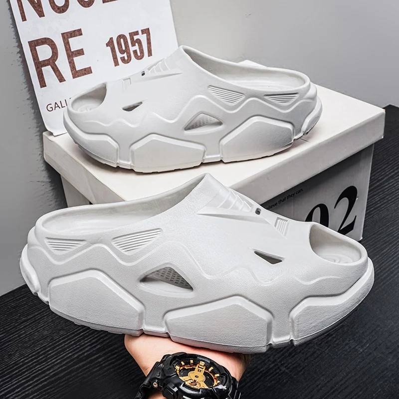 

Outdoor Summer Casual Sandals Men Slippers Flat Mens Flip-flop Lightweight Beach Shoes Indoor Home Anti-slip Bathroom Slides