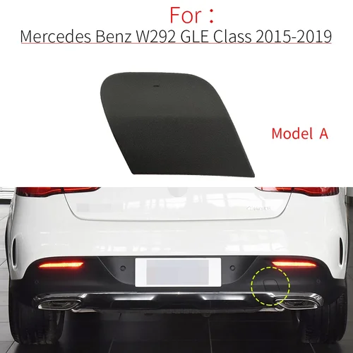 Imagen 2 del producto Para Mercedes W292 W166 tapa de cubierta de gancho de remolque de parachoques trasero de coche negro para Benz GLE GLS clase GLE300 GLE350 GLS450 GLS550 1668858322