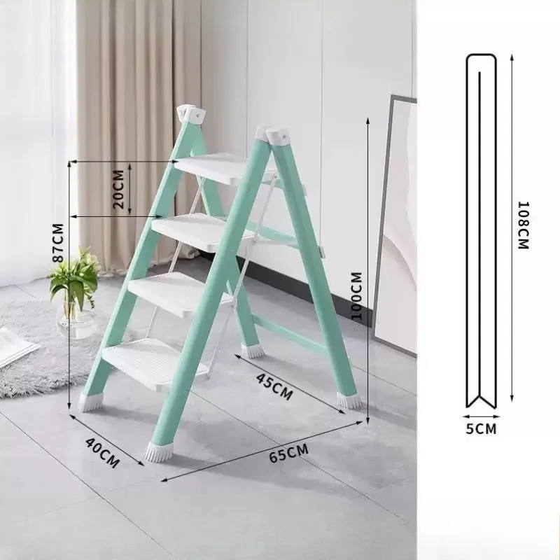 Portable 5 Step Folding Step Ladder Heavy Duty Household A Frame Ladder Anti Slip Wide Pedal Indoor Outdoor Stair Tool