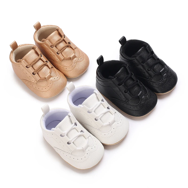 0-18M Neugeborene Baby Jungen Mokassinschuhe Mode Casual Sport Weiß Taufschuhe Weiche Sohle Erste-Schritt-Schuhe – Detail 2