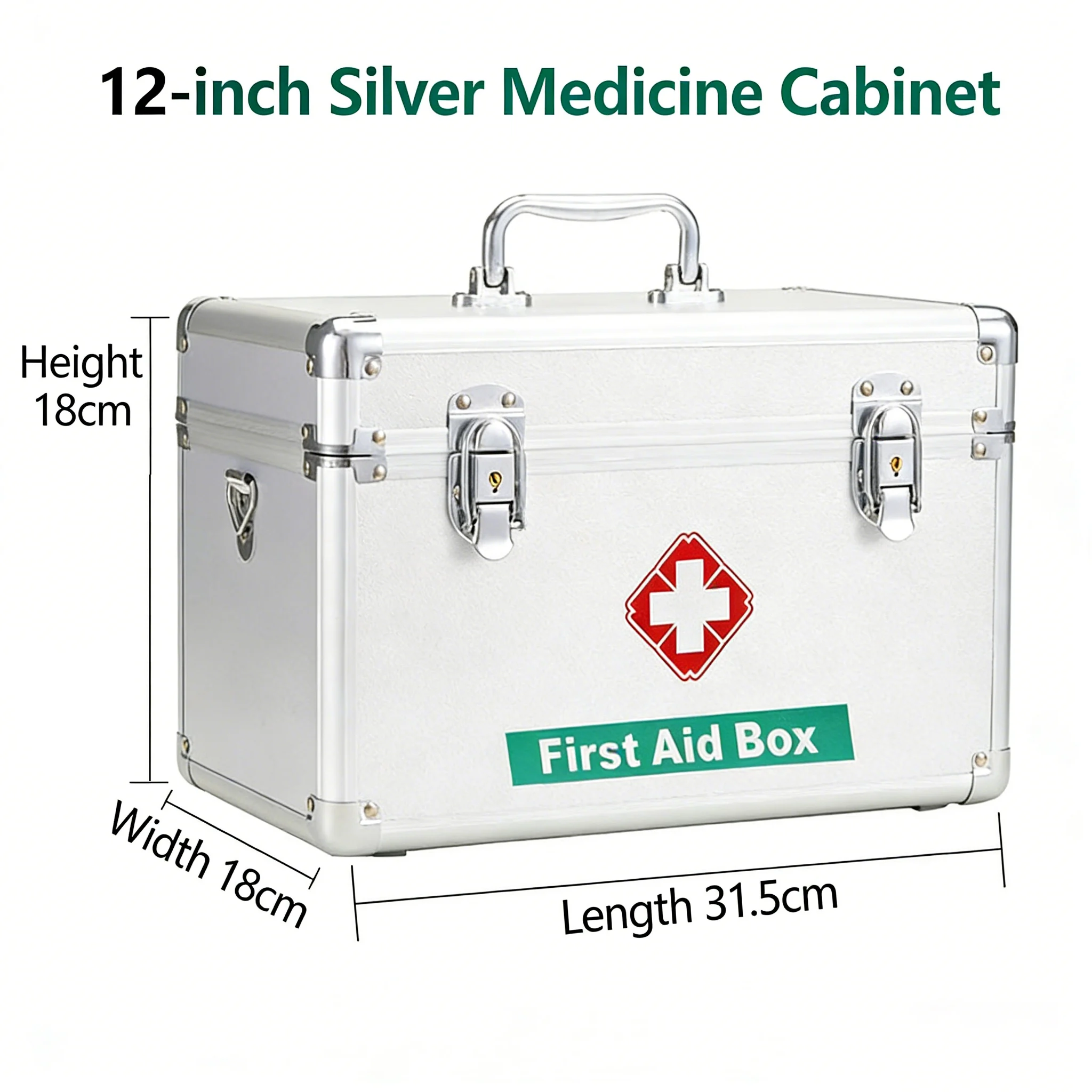 10/12/14/16inches Portable Medicine Suitcase First Aid Box with Shoulder Strap Medical Box Aluminum Alloy Family Storage Box