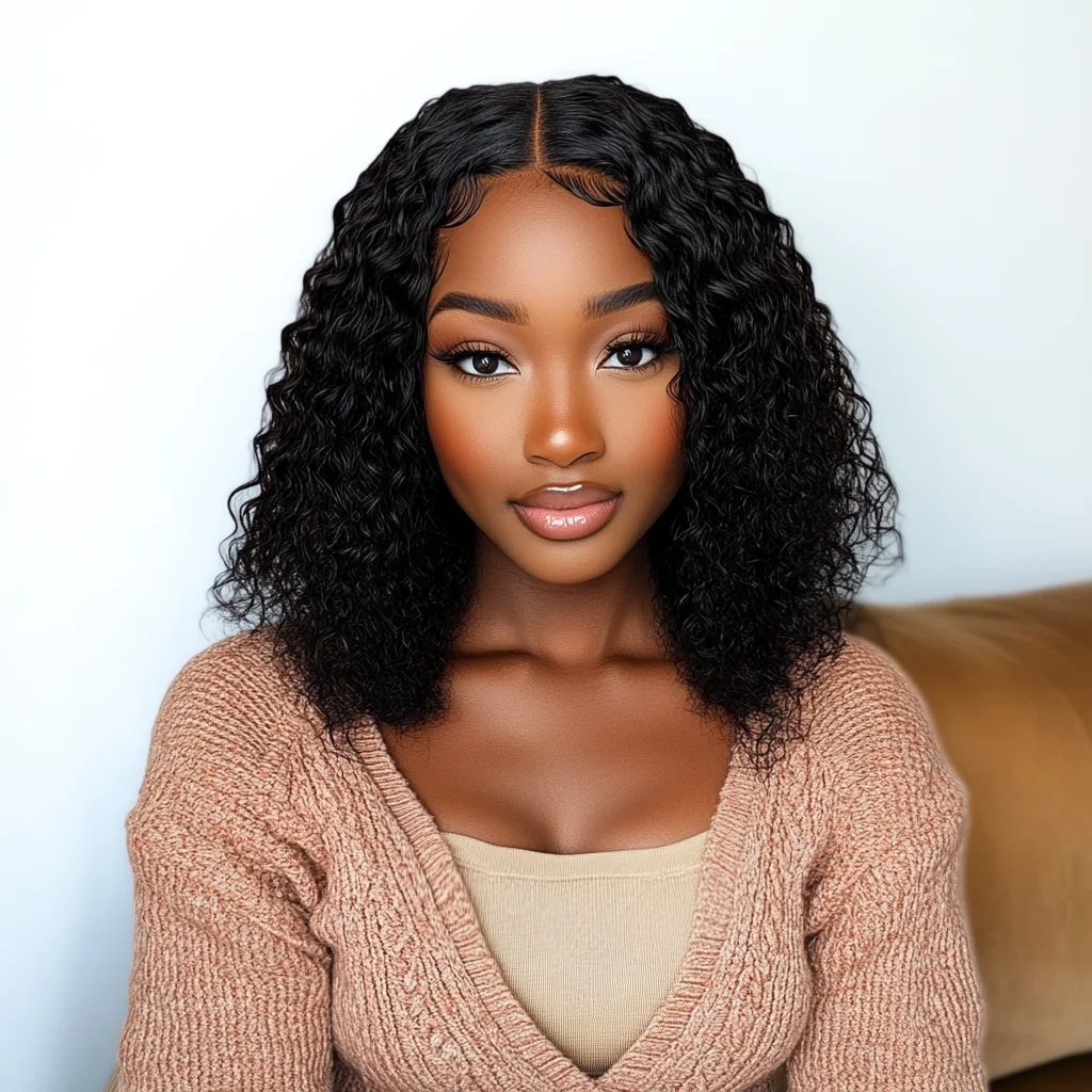 

Sleek Curly Bob Human Hair Wigs For Women 5X1 Curly Bob Lace Wigs 100% Real Ready To Wear Deepwave Curly Brazilan Hair Lace Wigs