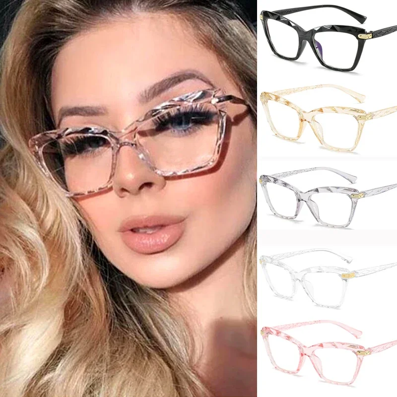 Gafas Retro de ojo de gato para mujer, gafas ópticas de lujo a la moda para ordenador, lentes de descanso, gafas ópticas para mujer