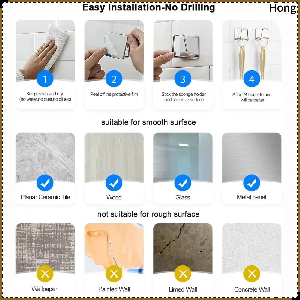 Kitchen Sponge Storages Sink Drain Drying Rack Shelf Toilet Bathroom Sponge Holder Cleaning Sponge Rack Hooks Accessories Tools view 2