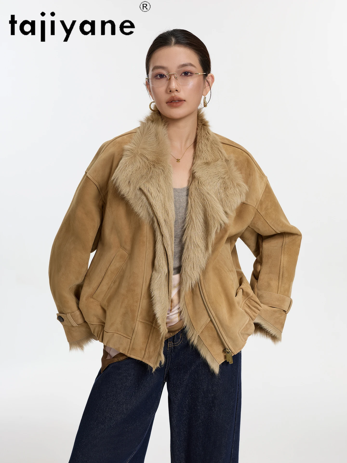 เสื้อแจ็คเก็ตขนแกะแท้ TAJIYANE แบบธรรมชาติจากทัสคานี พร้อมขนแกะติดตัว เสื้อแจ็คเก็ตขนสั้นแท้สำหรับผู้หญิง เสื้อผ้าคุณภาพสูงสำหรับฤดูหนาว ปี 2025