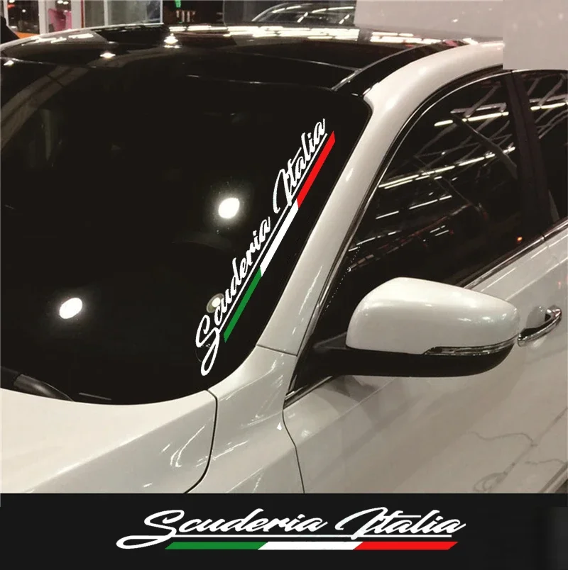 

1pc Car Windscreen Window Sticker Scuderia Italia Graphics Vinyl Decal For Alfa Romeo Stelvio Giulia 159 Giulietta 147 Mito