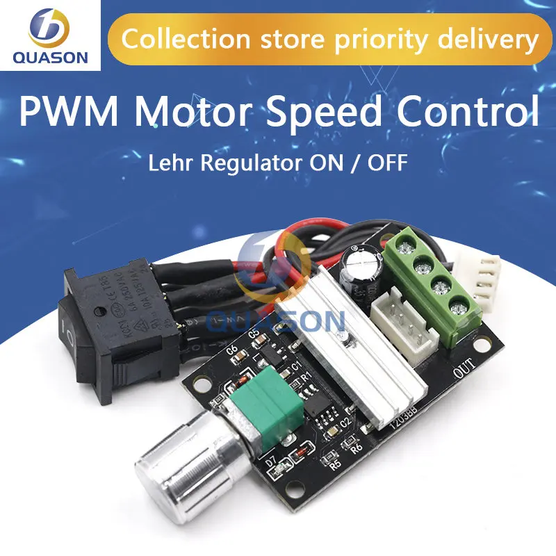 DC 6 to 12 V 24 V 28VDC 3A 80 W PWM motor speed control Lehr regulator Adjustable Variable speed control potentiometer ON / OFF