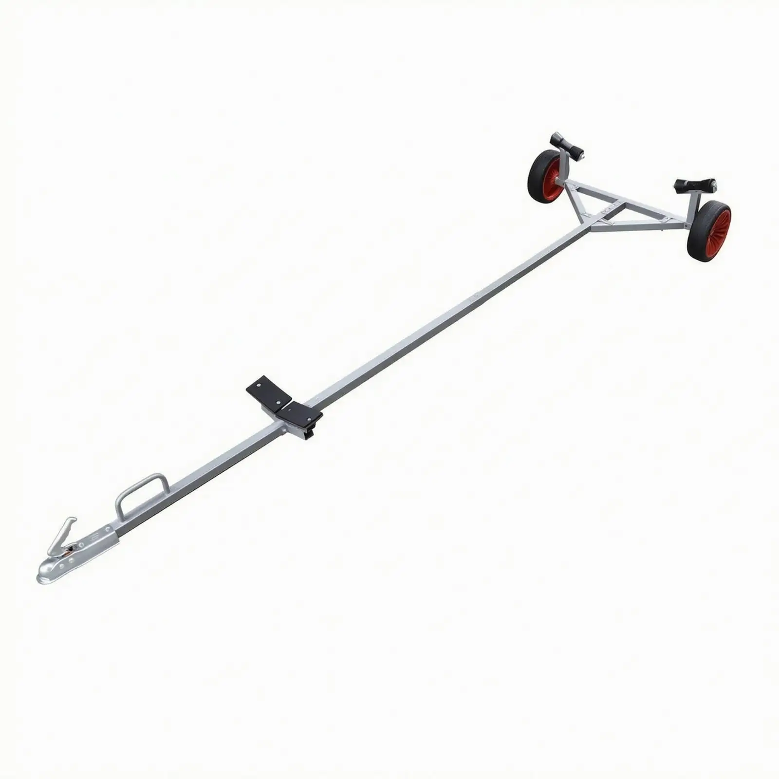 Utility Boat Trailer Cart for Kayaks and Inflatables with Long Unitized Drawbar for Vehicle or Hand Towing
