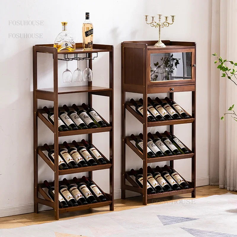 

European Floor Bar Cabinet Wine Rack Hotel Restaurant Storage Display Shelf Living Room Wine Bottle Holder