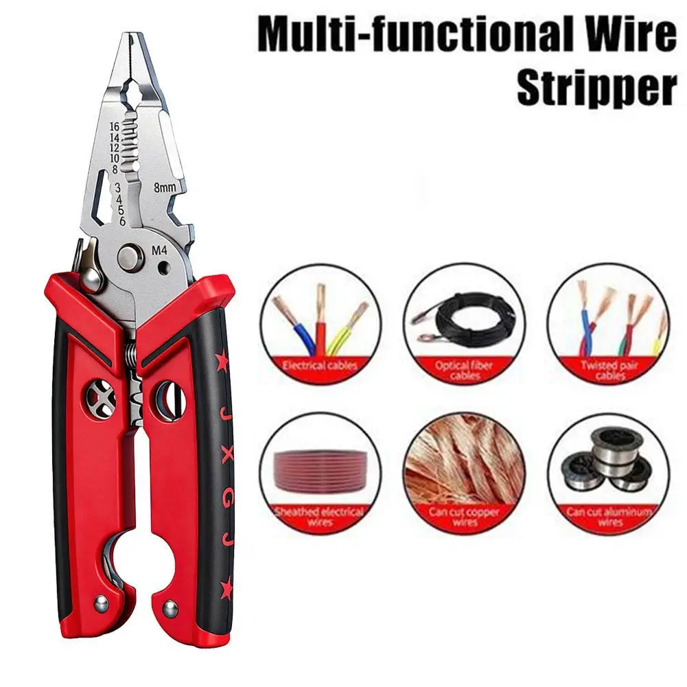 18 in 1 Multipurpose Wire Stripper Electrician Crimpe Pliers Double-blade Wire Stripper Pliers Professional Hand Tool image 4