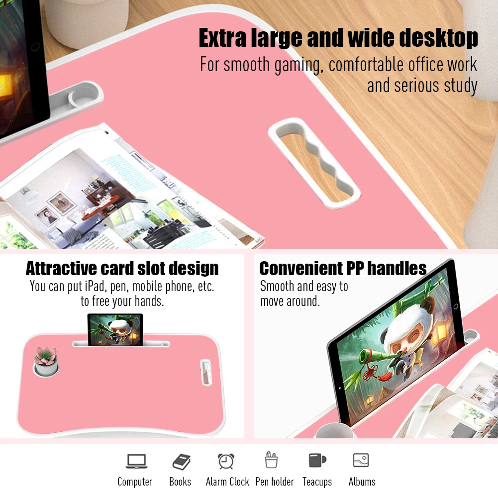 Laptop Bed Desk Extra Large Portable Lap Desk With Cup Holder Storage Drawer Foldable Desk For Bed Couch Sofa