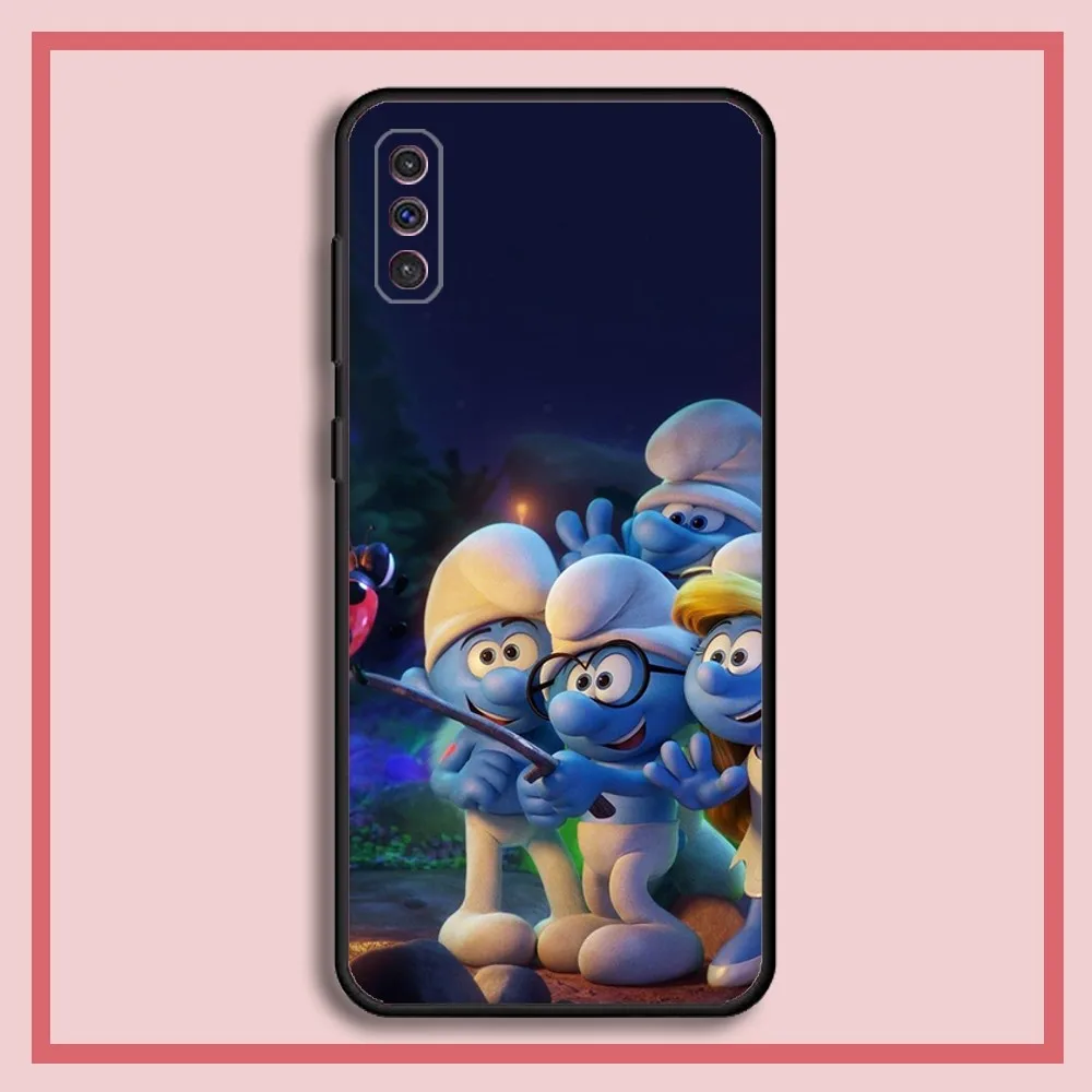 The S-Smurfs Phone Case For Samsung S23,23,22,30,21,10,9,Note20 Ultra,Lite,Ultra,5G,Plus,FE,Black Soft Case