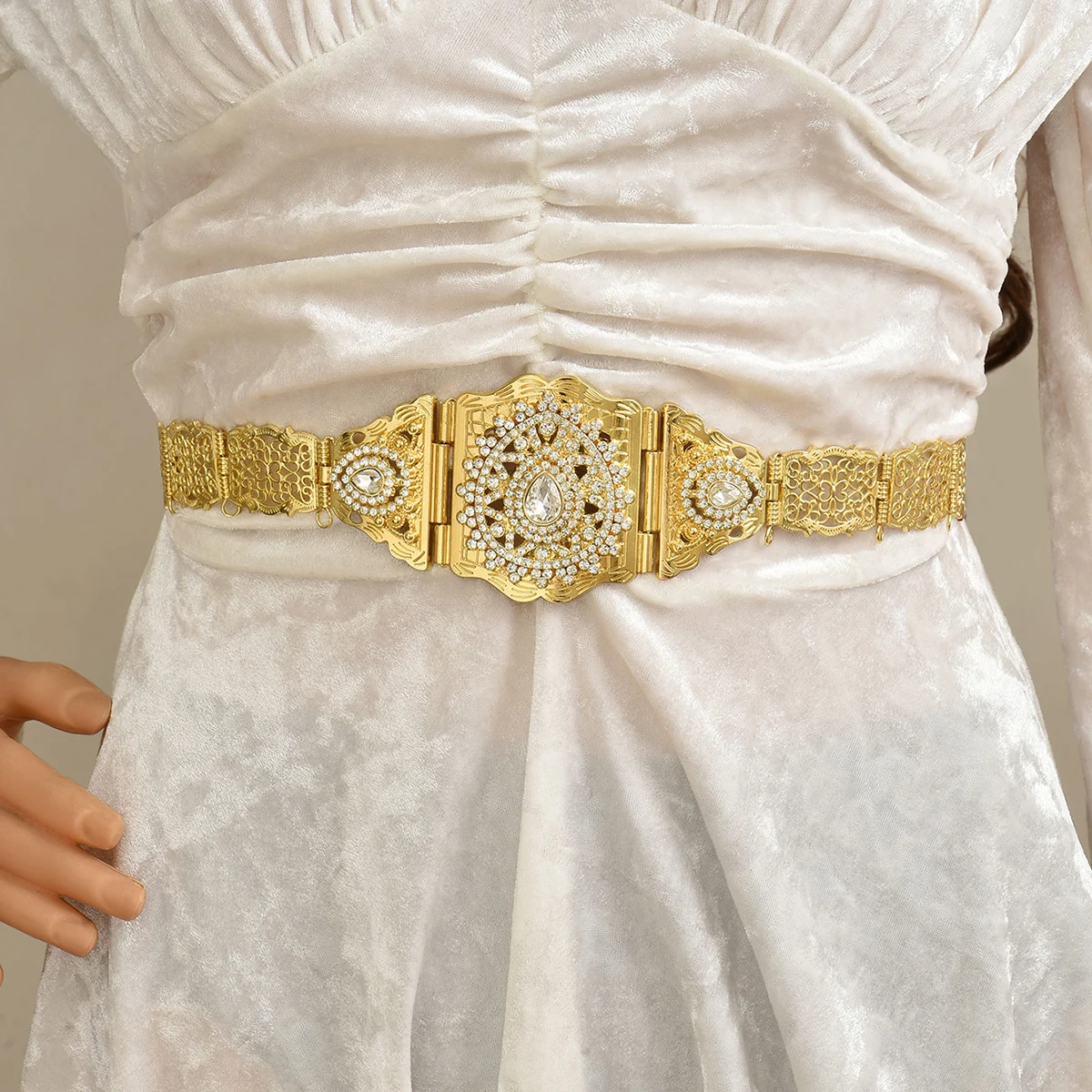 Moroccan Lady's Vintage Belt With Water-Drop-Shaped Pattern Wedding Dress Belt Arab Jewelry Ramadan Gift