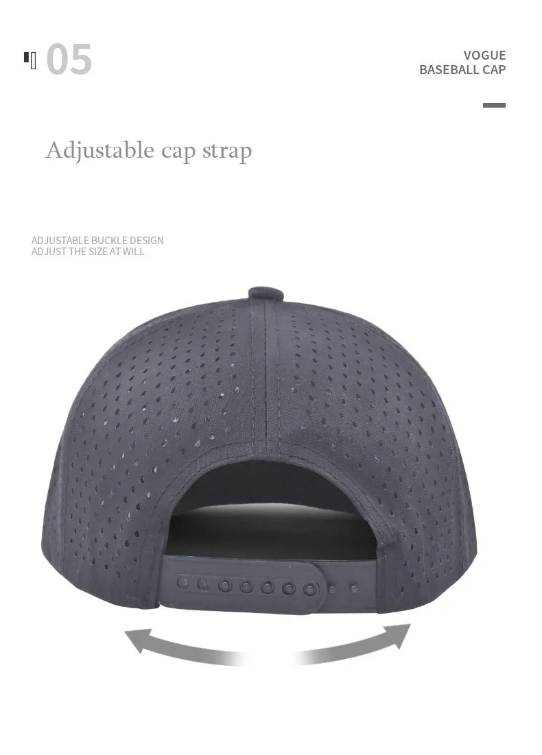 Individuell besticktes Logo, 6-Panel-Snapback-Cap, atmungsaktive Baumwolle, für Herren und Damen, atmungsaktive Outdoor-Baseballkappe, Hip-Hop-Mütze – Detail 9