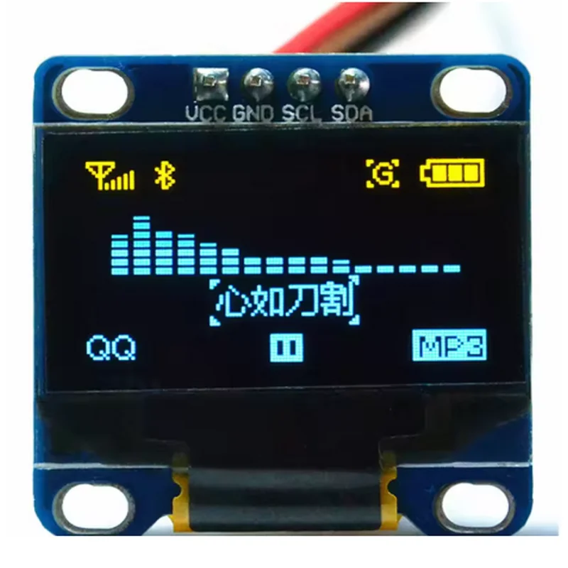 0.91Inch/0.96 Inch OLED Display Module SSD1306 I2C IIC SPI Serial 128X64 OLED 4 Pin YellowBlue White Blue