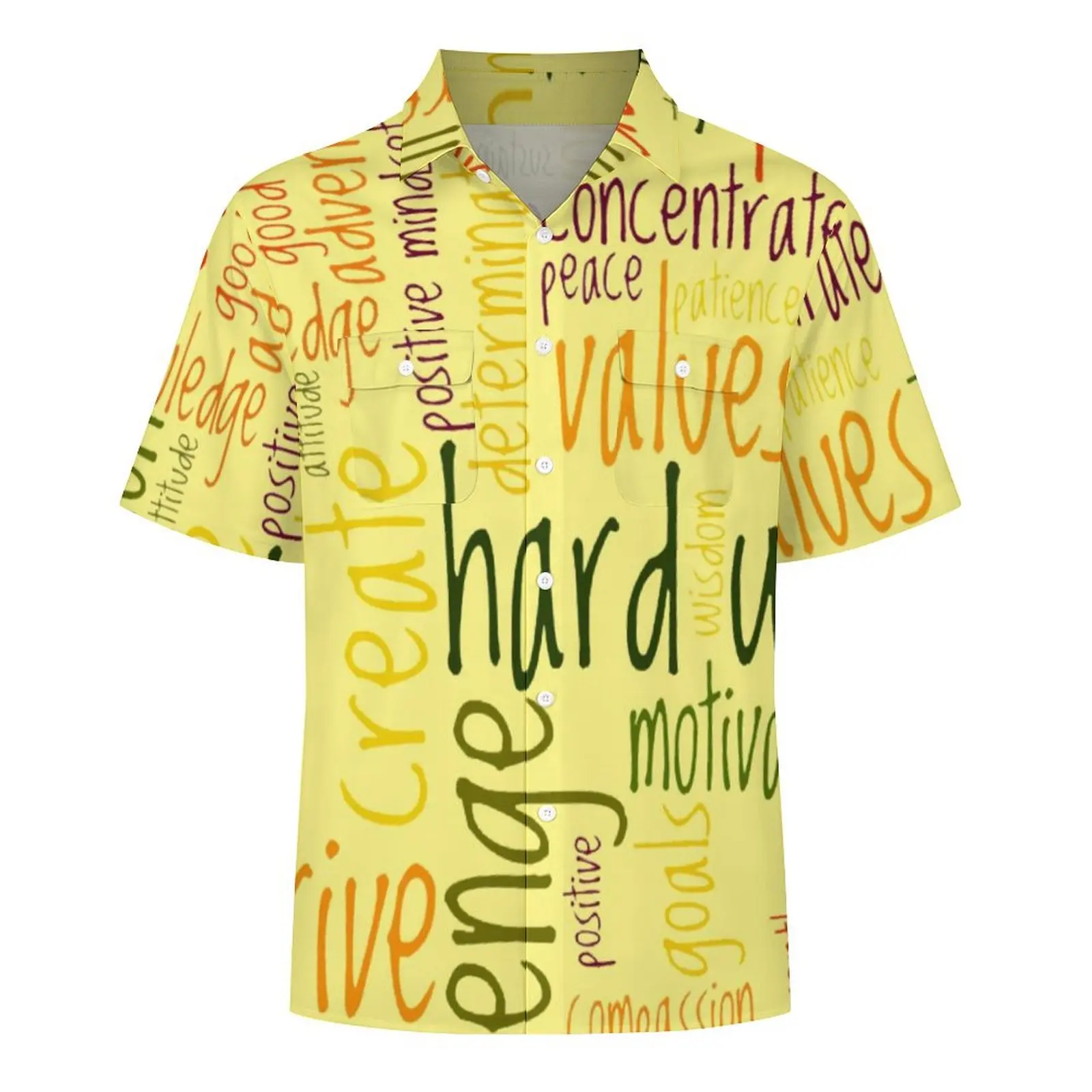 Camisa de verano con letras y letras para hombre, camisa informal de manga corta con palabras motivadoras, estilo Harajuku, talla grande 6XL