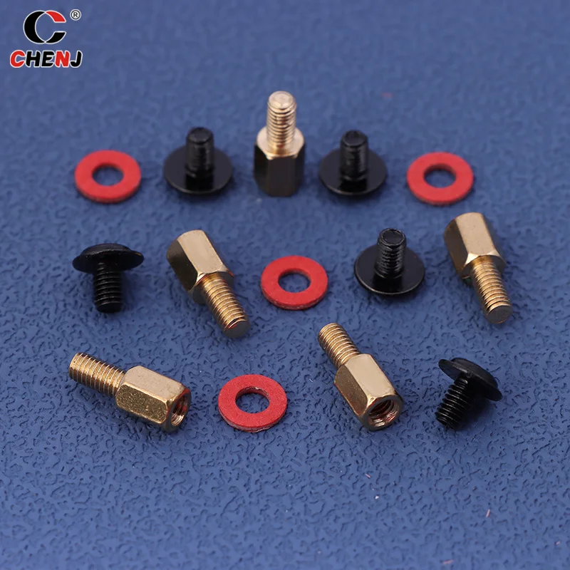 60Pcs Computer PC Case Motherboard Riser Screws 6-32-M3 Insulation Washers For Case Fans 6.5mm Brass Standoff