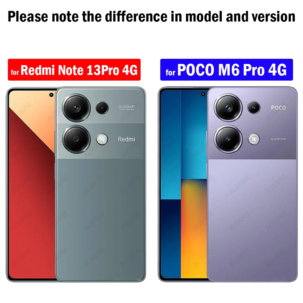 Armor Capa for Redmi Note 13 Pro 4G Case Slide Camera Magnetic Ring Stand Cover for Redmi Note 13 Pro 4G POCO M6 Pro 4G Case