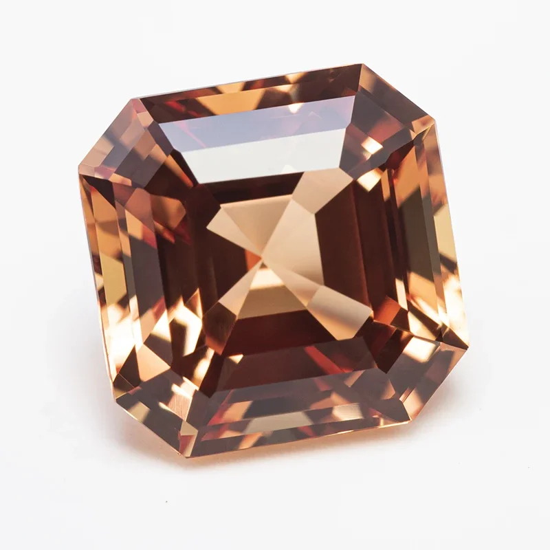 Top Lab Grown Sapphire Orange Square Asscher Cut VVS1 Gemstone Charms DIY For Jewelry Making Material Selectable AGL Certificate