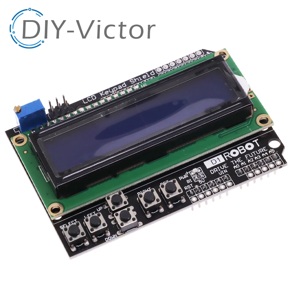 Escudo de teclado lcd lcd1602, placa de expansão com módulo 1602 para arduino atmega328 atmega2560 raspberry pi uno com tela azul