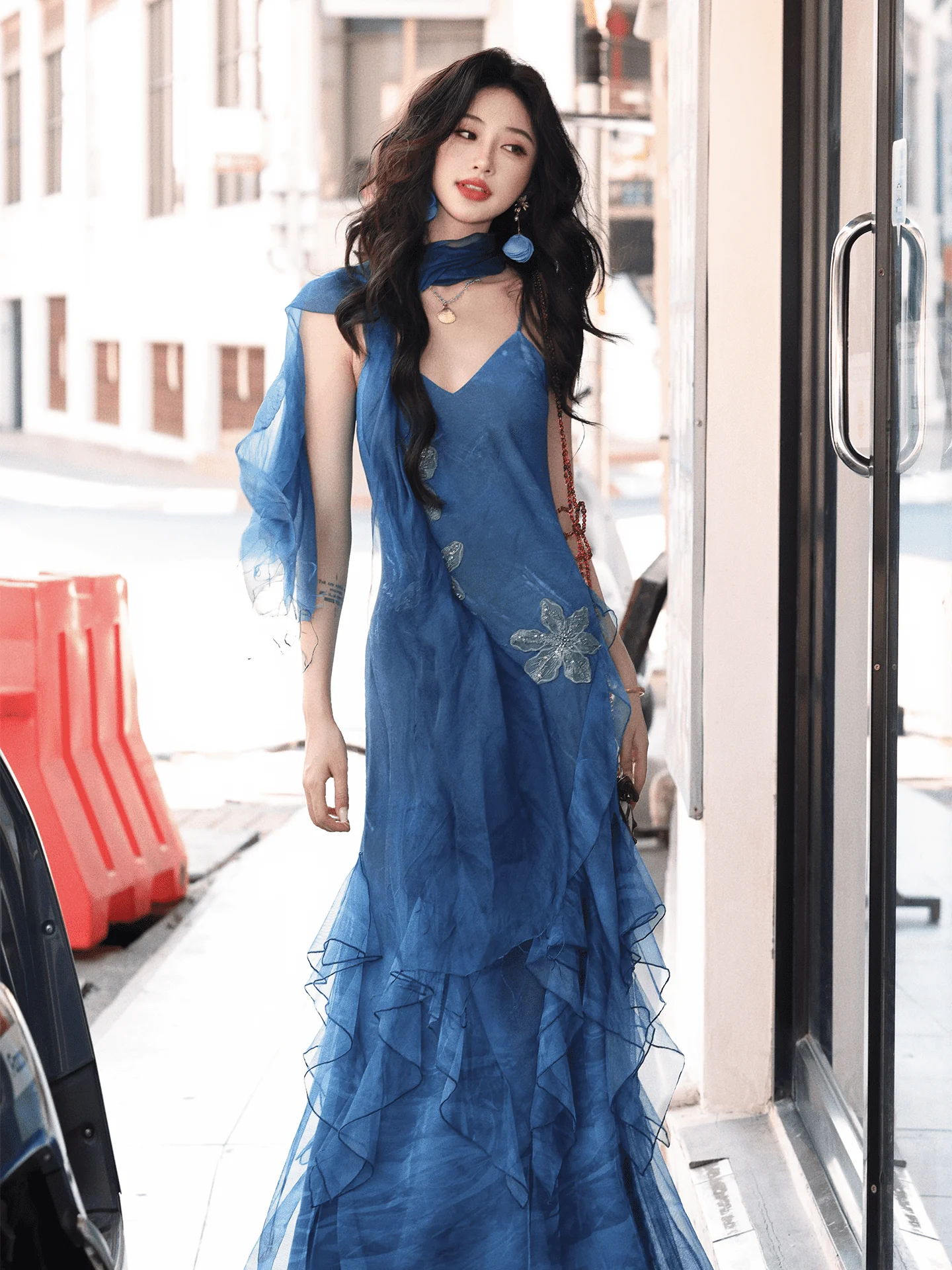 azure-blue-silk-scarf-lightweight-easy-to-knot-drifting-soft-summer-faion-korean-sle-silk-awl-for-young-women