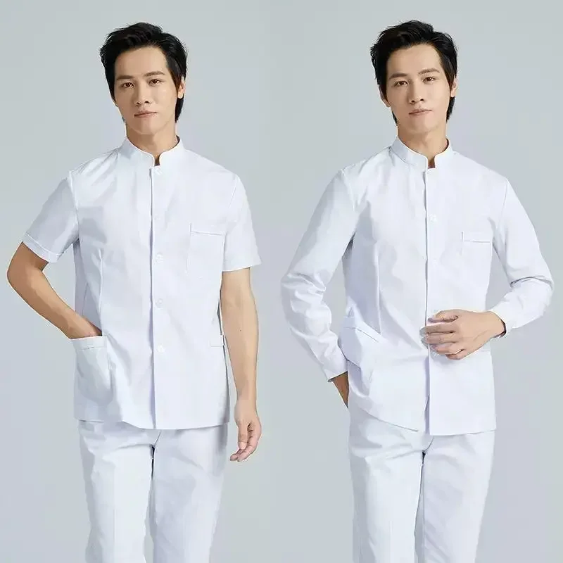 New Models Stand Up Collar Nurse Suit Split Suit Male Oral Cavity Doctor Short Long Sleeve Beauty Salon Nursing Care Worker Suit