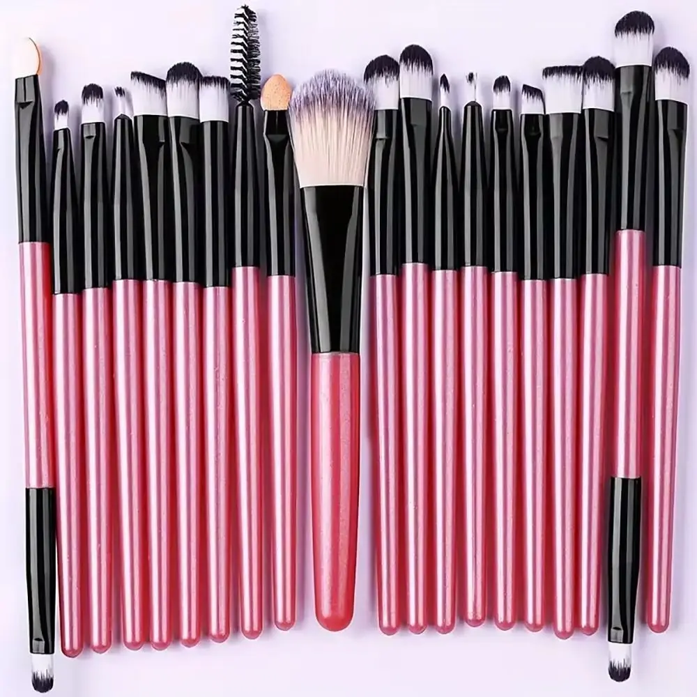 20 stks/set Zachte Pluizige Make-Up Kwasten Set Cosmetische Foundation Eyeliner Make Up Kwasten Markeerstift Blush Losse Poeder