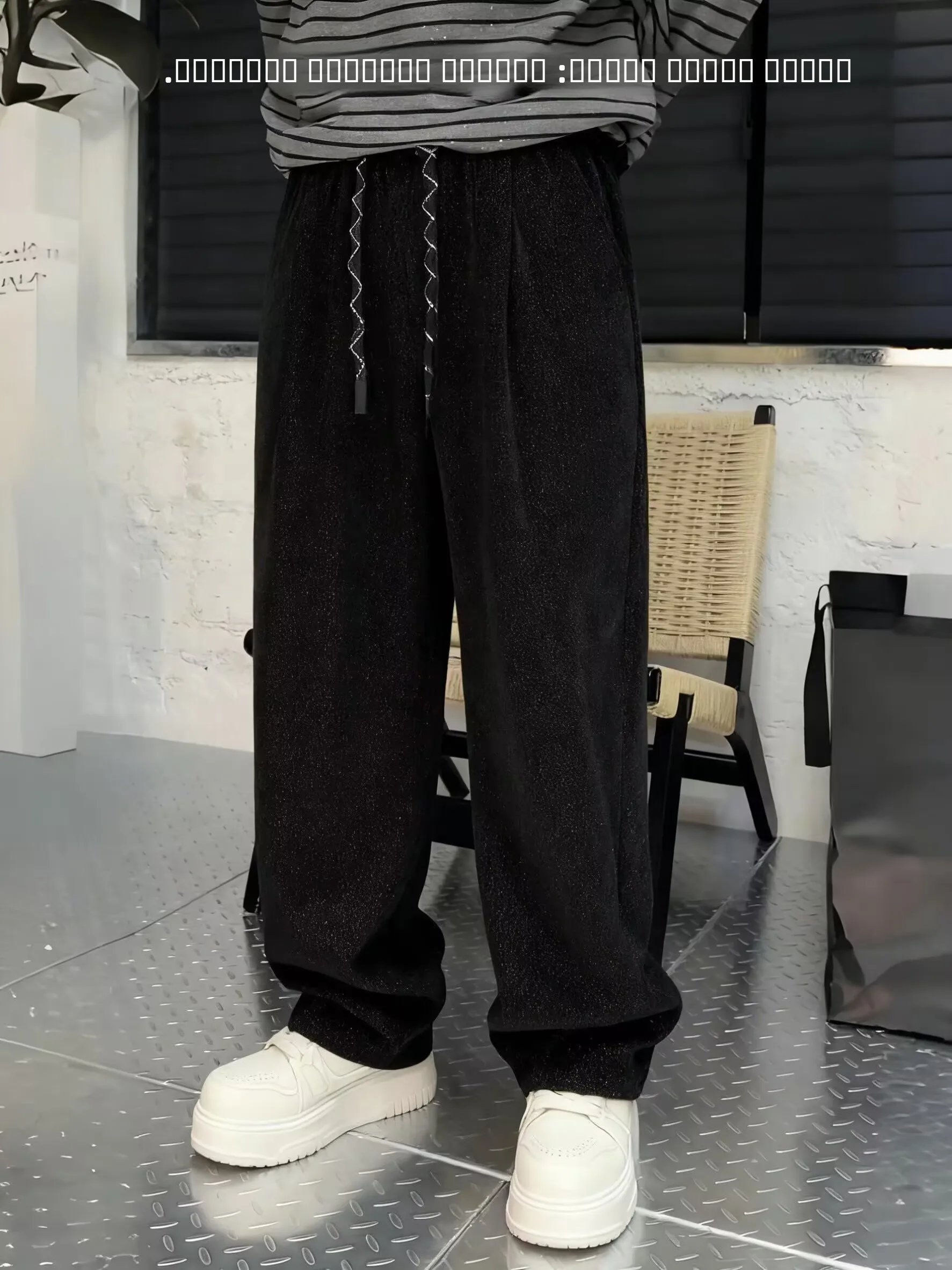 

Autumn New Sle Men's Casual Pants Velvet Straight Loose Drapey Knife Comfortable Faionable Everyday Cotton Polyester