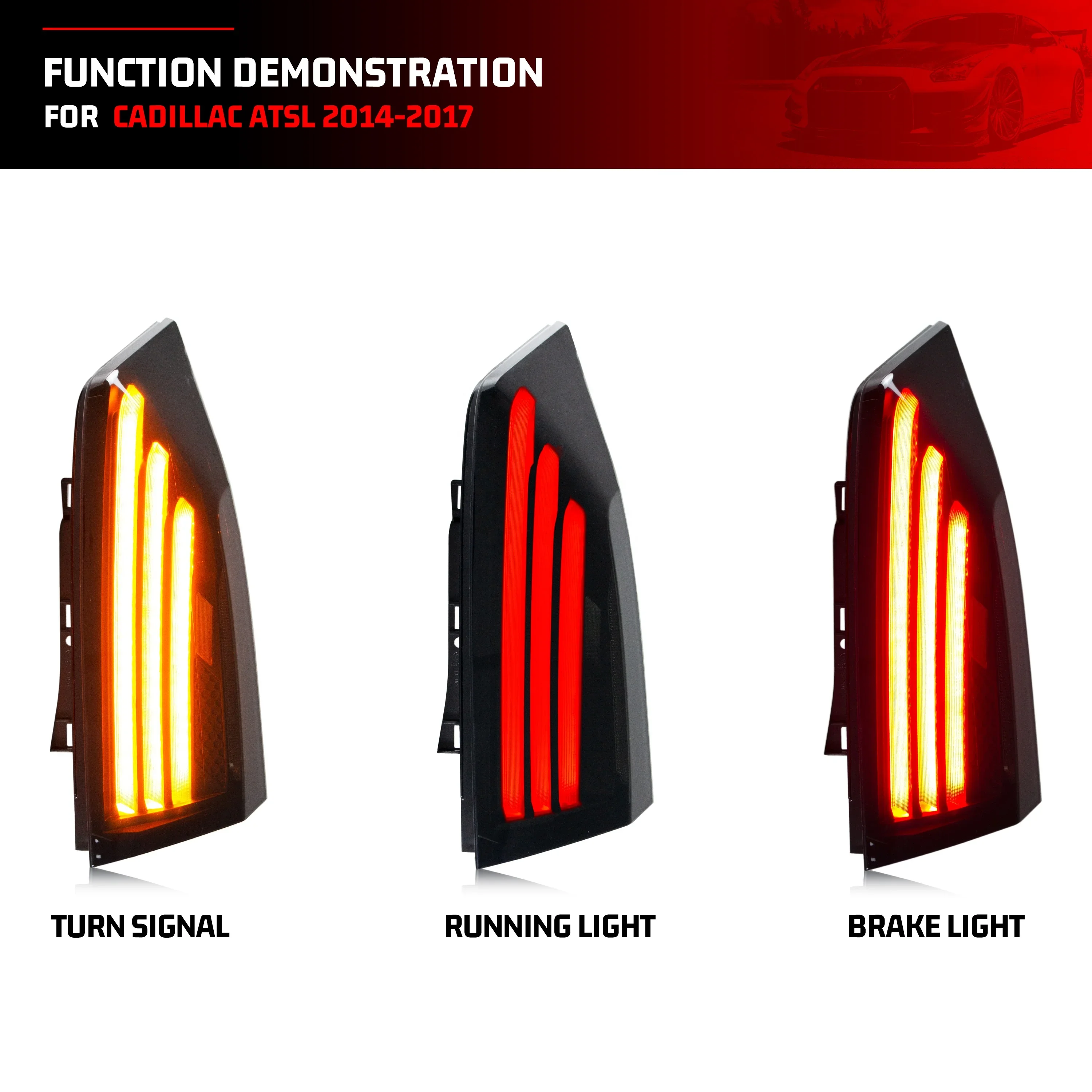 Auto Part Tail Light LED Lamp for Cadillac ATS 2013 2018 Sedan Dynamic Turn Signal DRL Brake Reverse Assembly