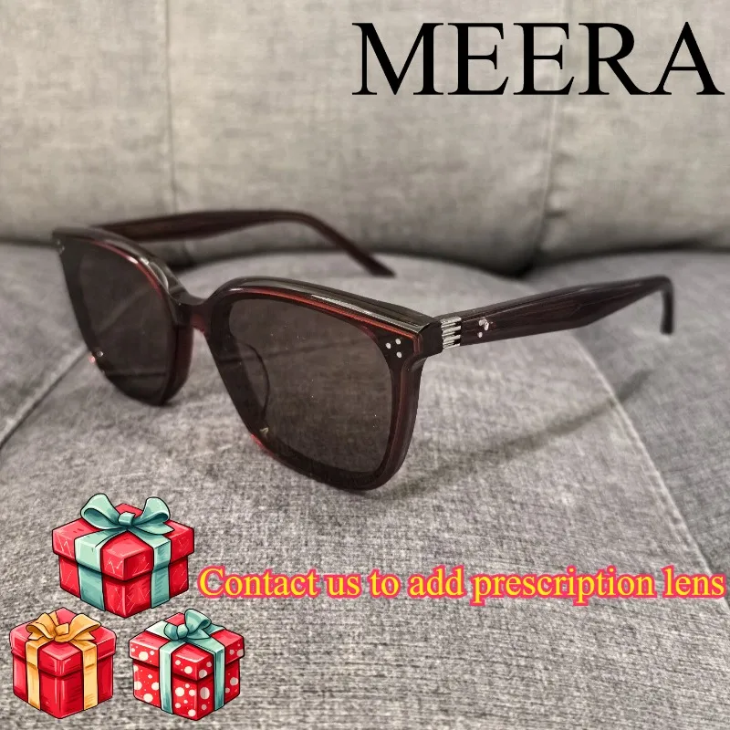 Gafas de Sol Cuadradas de Acetato de Alta Calidad, Color Rojo Vino, para Mujer, Marca de Diseñador, Lentes Personalizadas con Protección UV, Gafas de Moda para la Playa