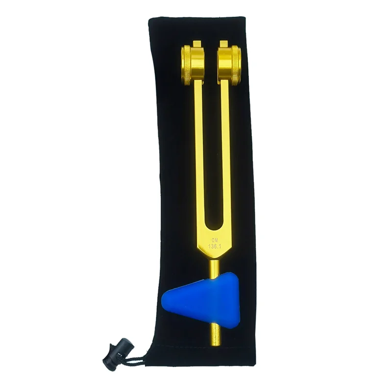 

XSXS-2X 136.1 OM136.1 камертон из алюминиевого сплава с молотками для исцеления чакры, звуковой терапии, снятия стресса, золото