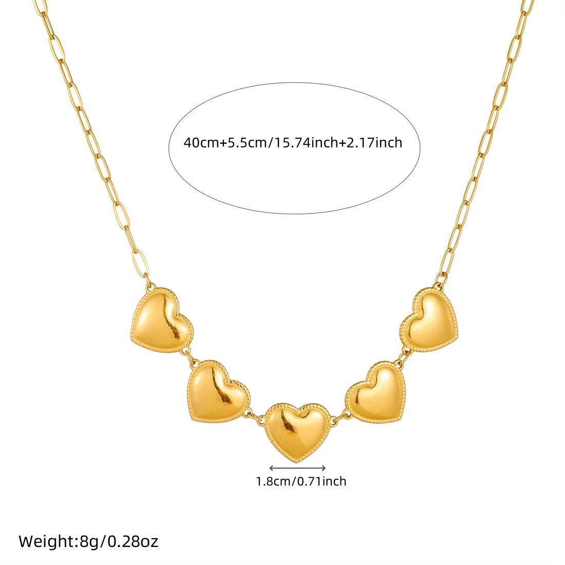 DIEYURO 316L Stainless Steel GGolden Glossy PeachHeart Splicing Necklace For Women New Fashion Neck Chain Jewelry Glamorous