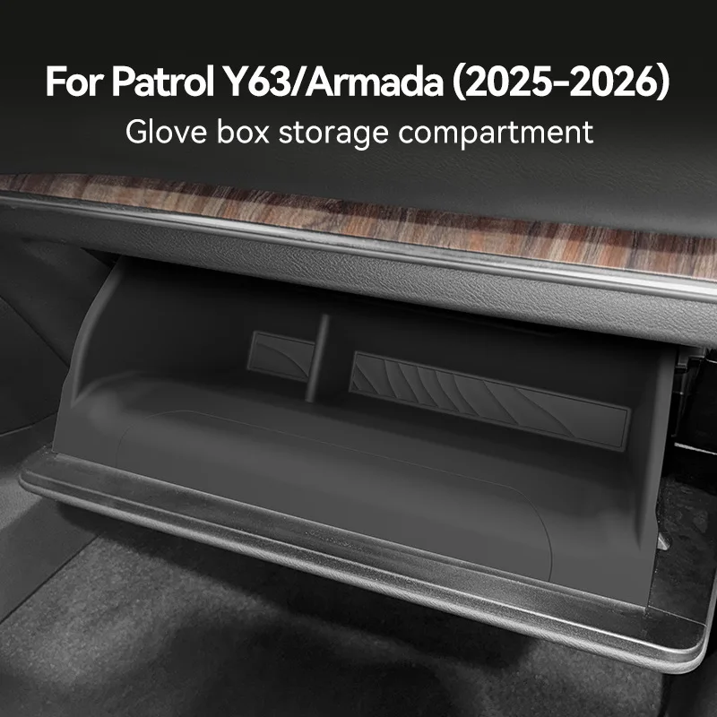 Glove Box Storage Organizer for 2026 Nissan Patrol Y63 & Armada, Center Console Armrest Accessories