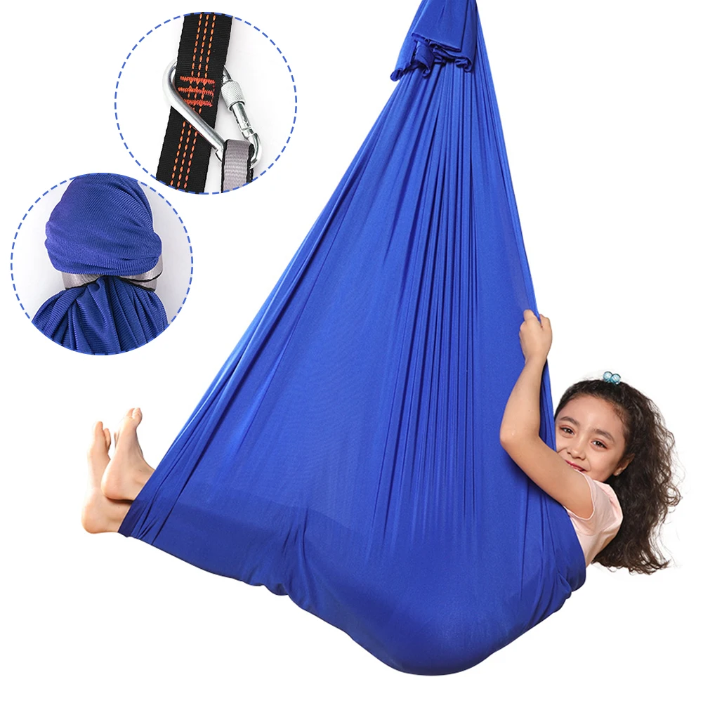 

Children Sensory Swing Height Adjustable Therapy Swing with Hardware Swing Hammock Chair for Autism Aspergers ADHD & SPD