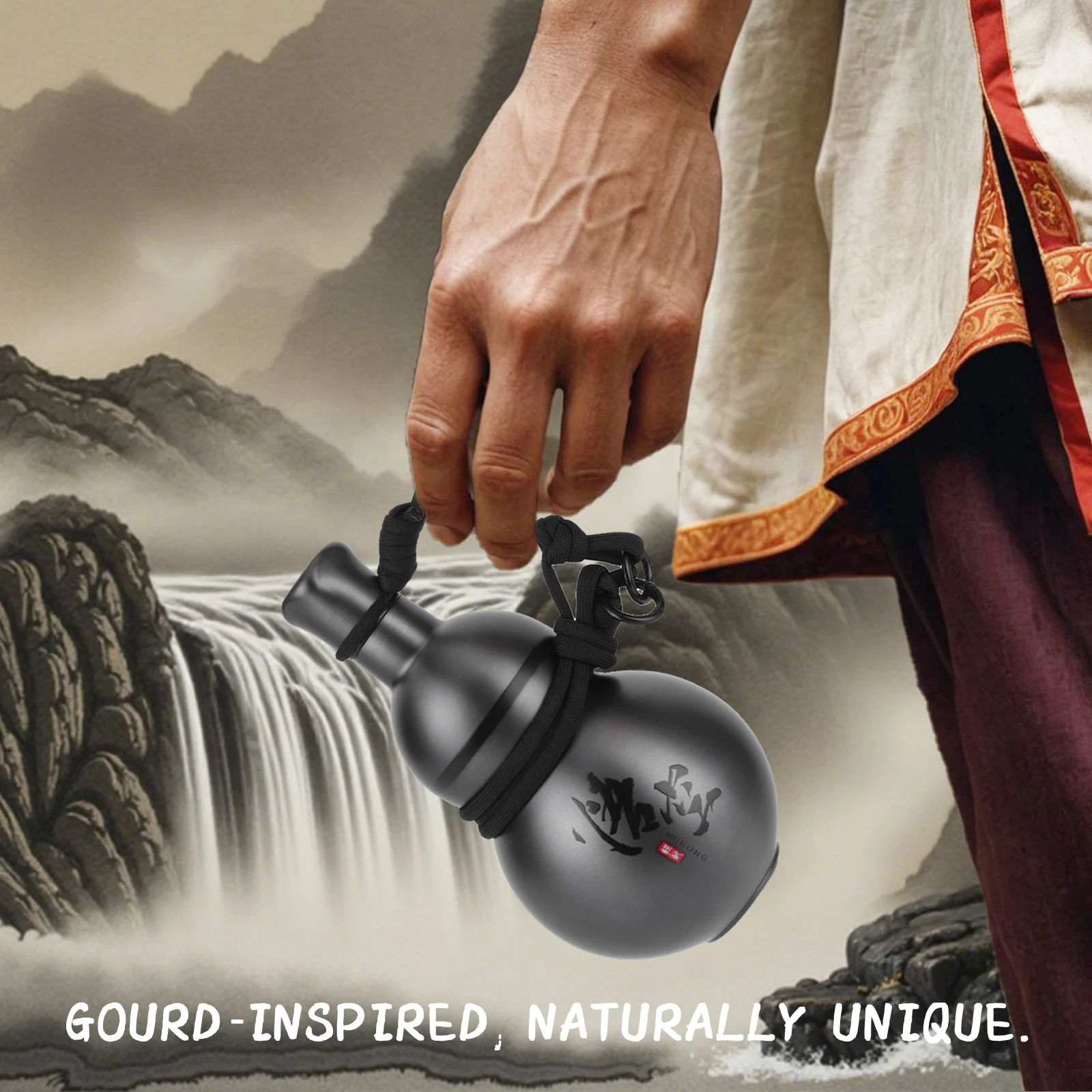 

500ml Gourd Water Bottle Stainless Steel Wu Kong Water Kettle Leakproof Retro Style Water Bottle for Women Men