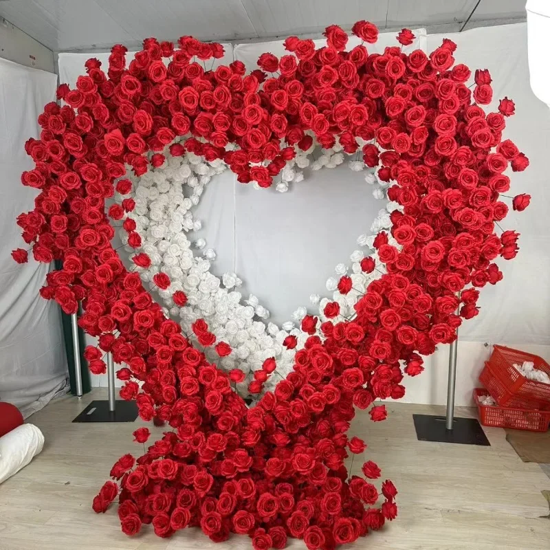 shaped arches propose marriage, background wall, heart-shaped floral wedding, background shopping mall, decorative background