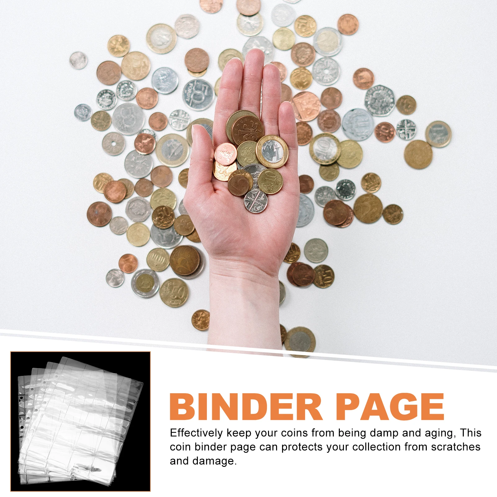 4pcs Binder Pages Holder For Albums Storage Pages For Collectibles Display Plastic Coin Sleeves Coin