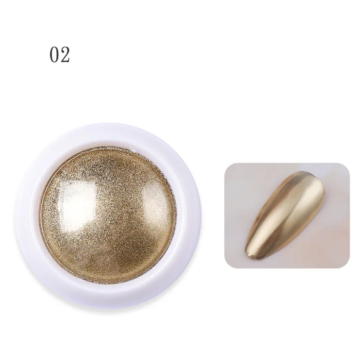 네일파츠 Metallic Effect Nail Mirror Glitter Powder Mirror Effect Shimmer Chrome DIY Reflective Gel Polish Manicure Decors