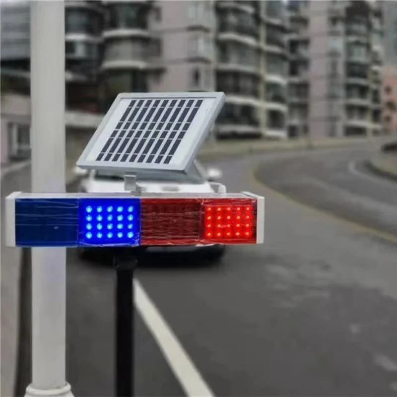 Solar strobe LED flash warning light for highway tunnel crosses