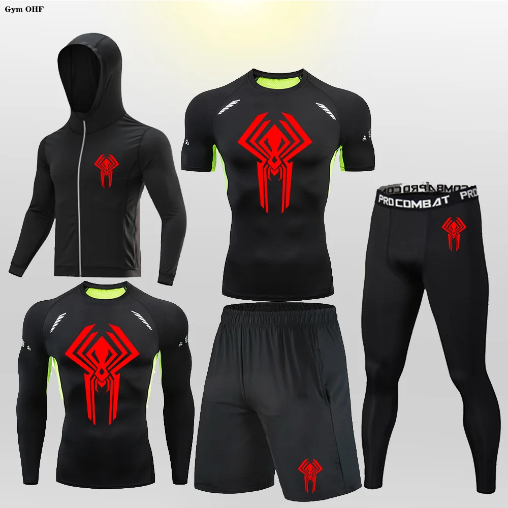 بدلة رياضية للرجال MMA Rashguard جيو جيتسو تي شيرت + بنطلون لياقة ملاكمة مجموعة قمصان BJJ Muay التايلاندية رياضة طفح الحرس العلامة التجارية 2099