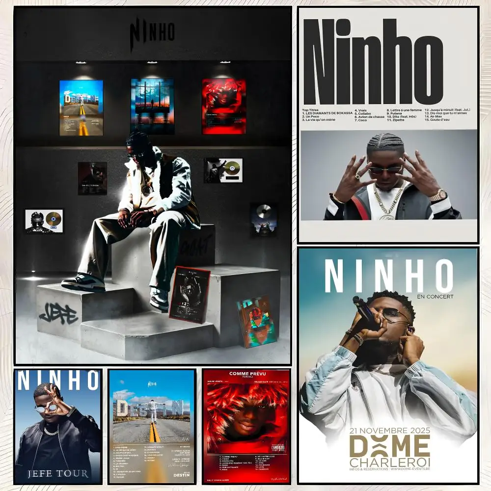 Rapper N-Ninho Album Cover Poster Vintage PP Paper Wall Art Home Decor Print for Bedroom Living Room Aesthetic Gift