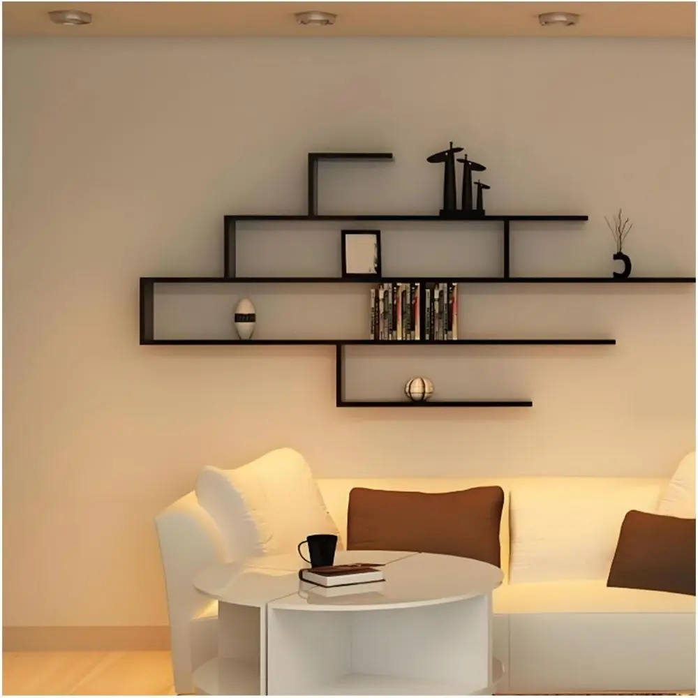 

Настенная деревянная полка-подвеска - Декоративное хранилище для спален, гостиных и других помещений (51.2x7.9x31.5 дюймов)